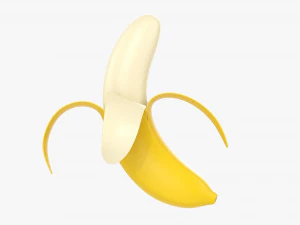 Half Peeled Banana 3D Model