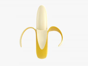 Half Peeled Banana 3D Model