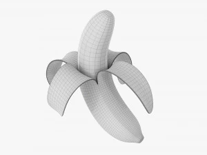 Half Peeled Banana 3D Model