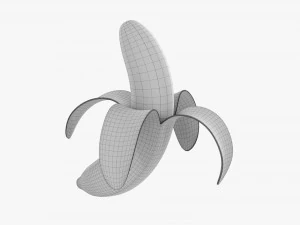 Half Peeled Banana 3D Model