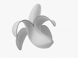Half Peeled Banana 3D Model