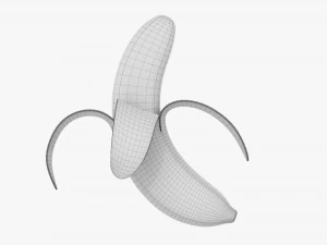 Half Peeled Banana 3D Model