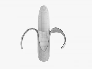 Half Peeled Banana 3D Model
