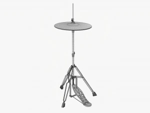 Hi-Hat Cymbals On Stand 3D Model