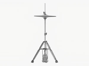 Hi-Hat Cymbals On Stand 3D Model
