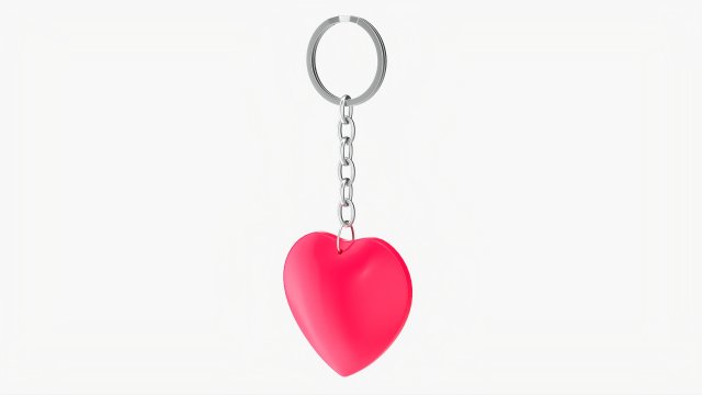 Keychain Heart Shaped 01 3D in 3DExport