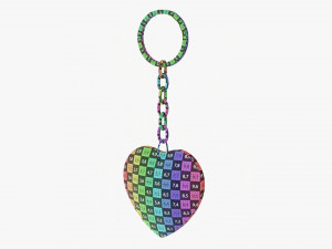 Keychain Heart Shaped 01 3D Model