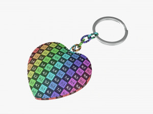 Keychain Heart Shaped 02 Modelo 3D