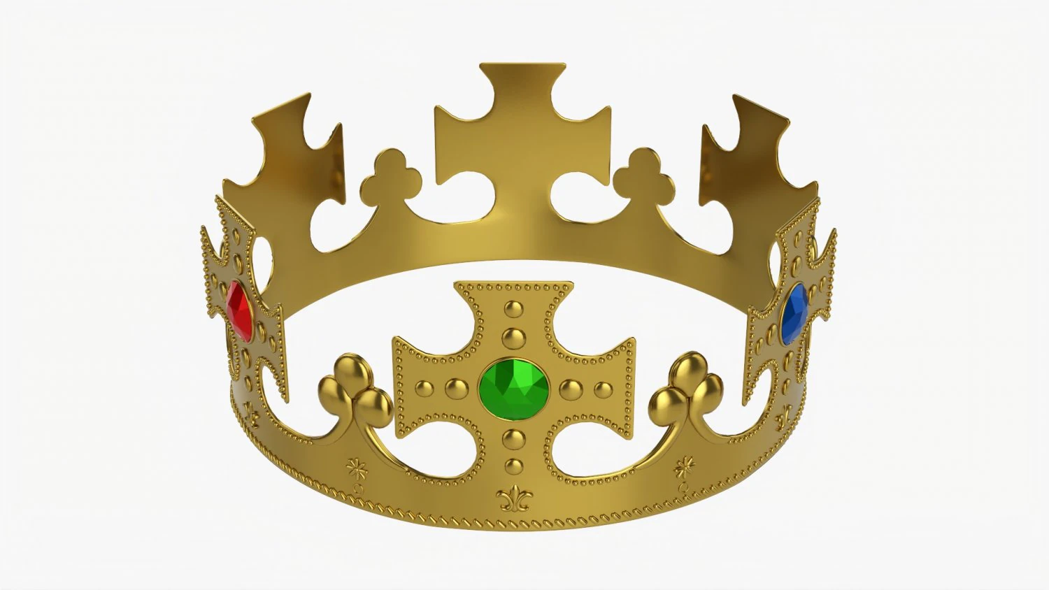 King Crown With Jewels 3D Model .c4d .max .obj .3ds .fbx .stl .blend 