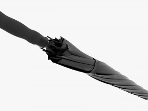Large Automatic Umbrella Black Closed 3D Model