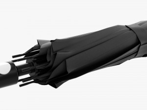 Large Automatic Umbrella Black Closed 3Dモデル