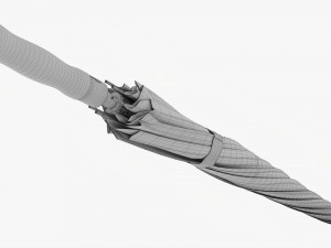 Large Automatic Umbrella Black Closed 3Dモデル