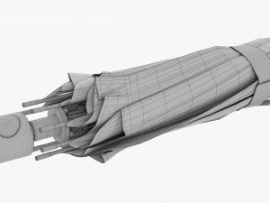 Large Automatic Umbrella Black Closed 3D Model
