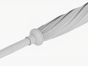 Large Automatic Umbrella Black Closed 3D Model
