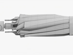 Large Automatic Umbrella Black Closed 3D Model