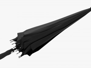 Large Automatic Umbrella Black Folded Model 3D