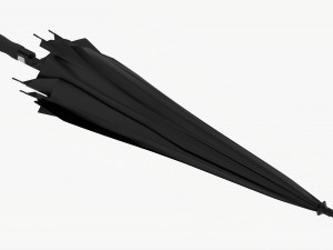 Large Automatic Umbrella Black Folded Model 3D