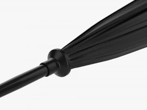 大型自动伞黑色折叠 3D 模型