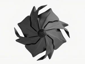 大型自动伞黑色折叠 3D 模型