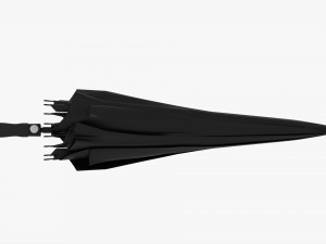 Large Automatic Umbrella Black Folded Model 3D