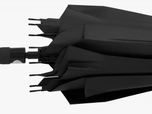 大型自动伞黑色折叠 3D 模型