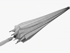 大型自动伞黑色折叠 3D 模型