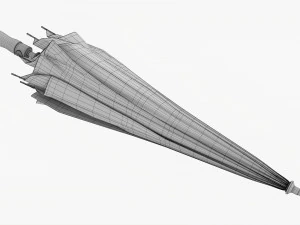 大型自动伞黑色折叠 3D 模型