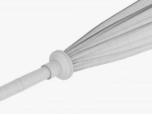 大型自动伞黑色折叠 3D 模型