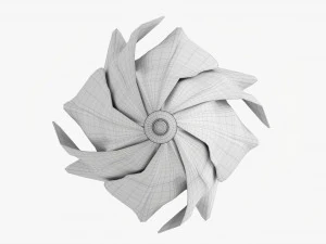 大型自动伞黑色折叠 3D 模型