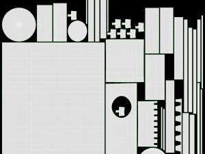 大型自动伞黑色折叠 3D 模型