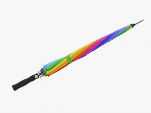 Large Automatic Umbrella Closed Colorful 3D Model