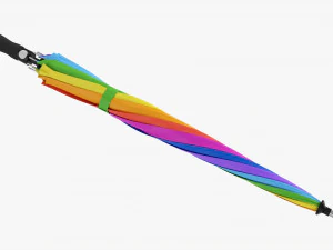 Large Automatic Umbrella Closed Colorful 3D Model