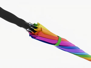Large Automatic Umbrella Closed Colorful 3D Model
