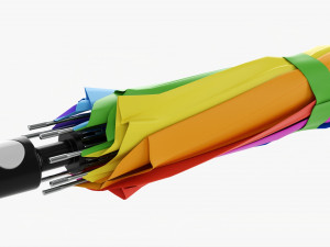 Large Automatic Umbrella Closed Colorful Modelo 3D