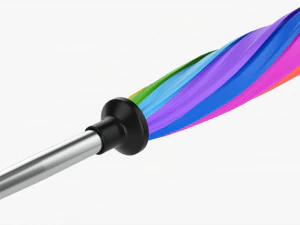 Large Automatic Umbrella Closed Colorful 3D Model