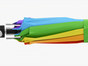 Large Automatic Umbrella Closed Colorful Modelo 3D