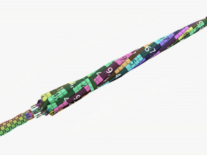 Large Automatic Umbrella Closed Colorful Modelo 3D