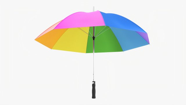Large Automatic Umbrella Colorful 3D Model .c4d .max .obj .3ds .fbx .stl .blend 