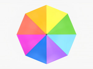 Large Automatic Umbrella Colorful 3D Model