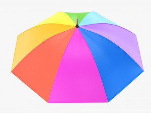 Large Automatic Umbrella Colorful 3D Model