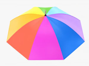 Large Automatic Umbrella Colorful 3D Model
