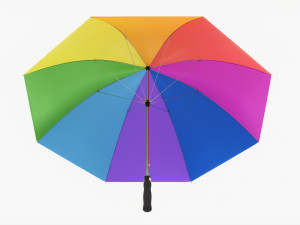 Large Automatic Umbrella Colorful 3D Model