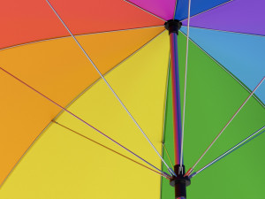 Large Automatic Umbrella Colorful 3D Model