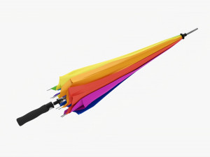 Large Automatic Umbrella Folded Colorful 3D Model