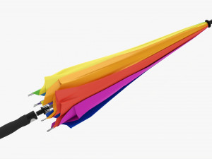 Large Automatic Umbrella Folded Colorful 3D Model