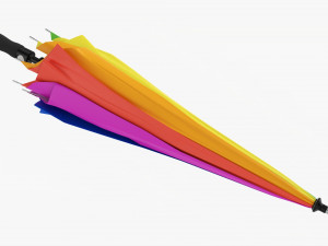 Large Automatic Umbrella Folded Colorful 3D Model