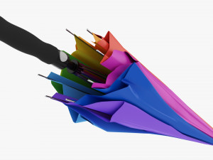 Large Automatic Umbrella Folded Colorful 3D Model