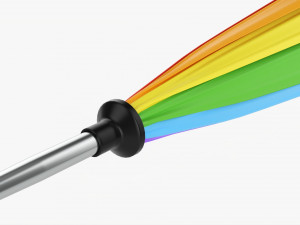 Large Automatic Umbrella Folded Colorful 3D Model