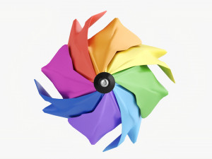 Large Automatic Umbrella Folded Colorful 3D Model