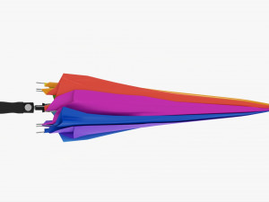 Large Automatic Umbrella Folded Colorful 3D Model